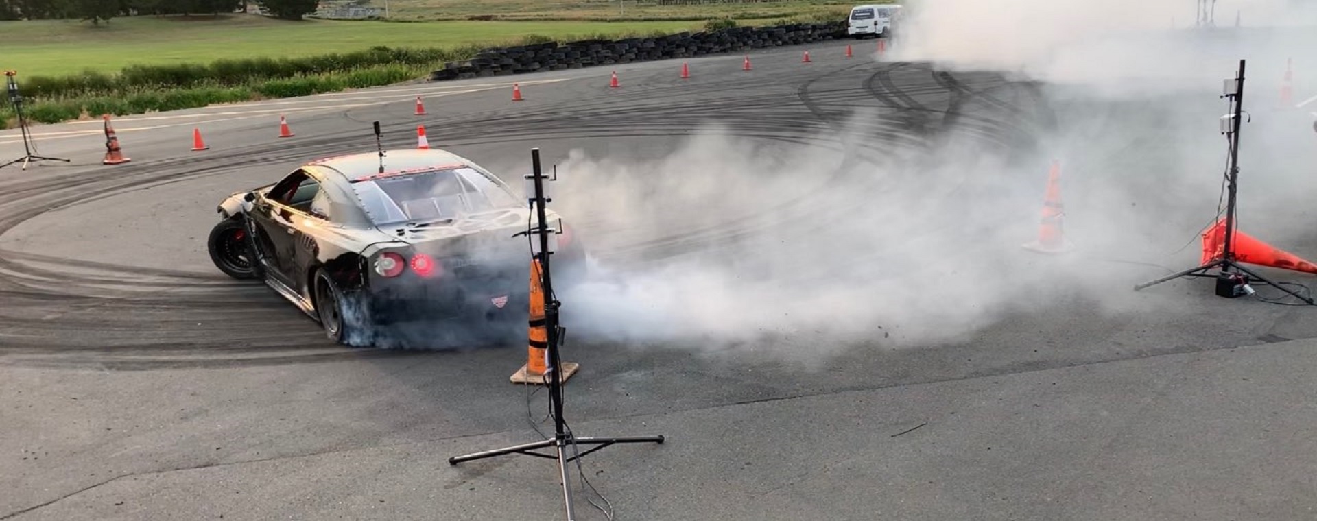 Drift car on the test track for Red Bull Drift Shifters event