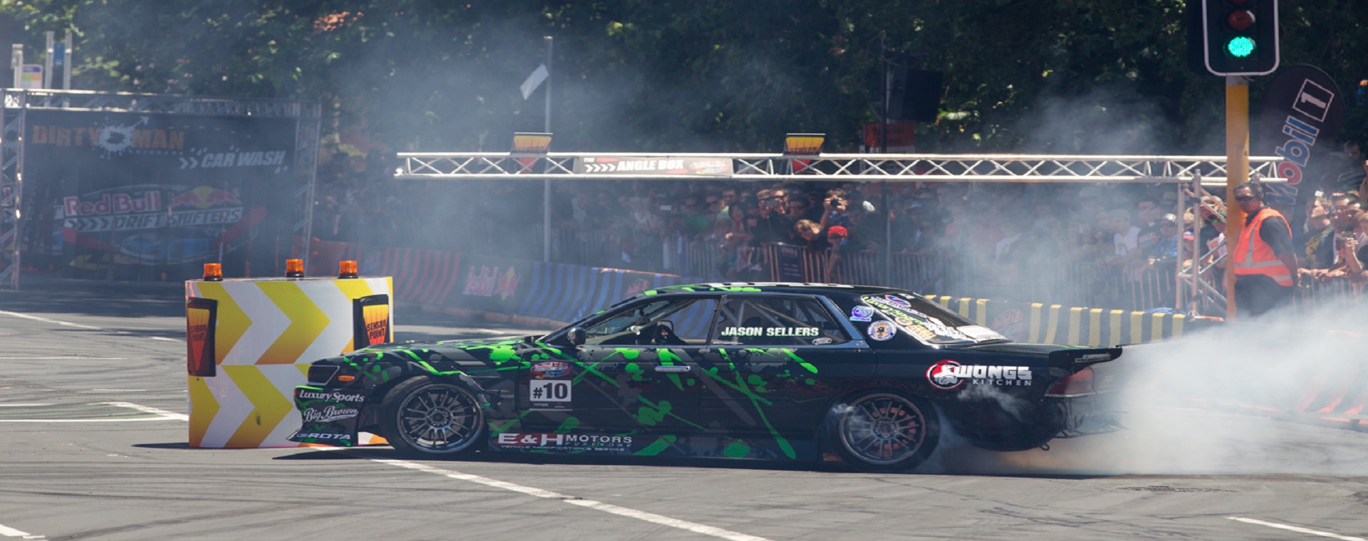 Jason Sellers drifts at Red Bull Drift Shifters event