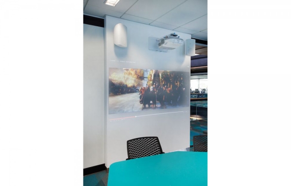 Epson ultra short throw projector and speakers at MIT
