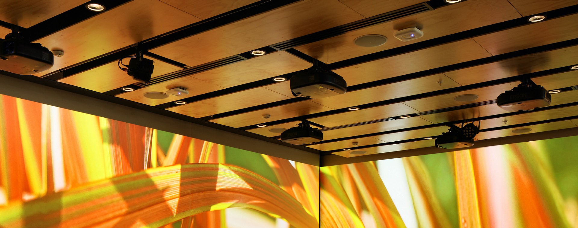Projector array and lighting at Fonterra Global Headquarters large presentation room