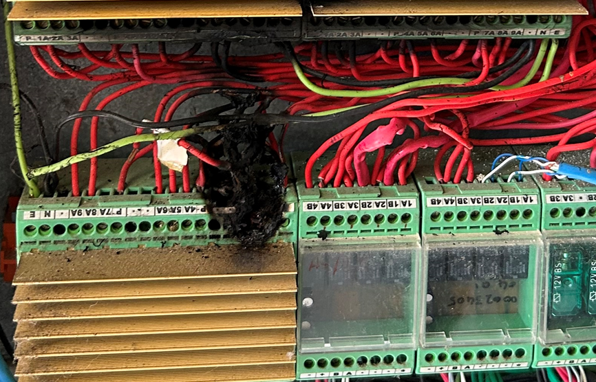 Burnt switchboard