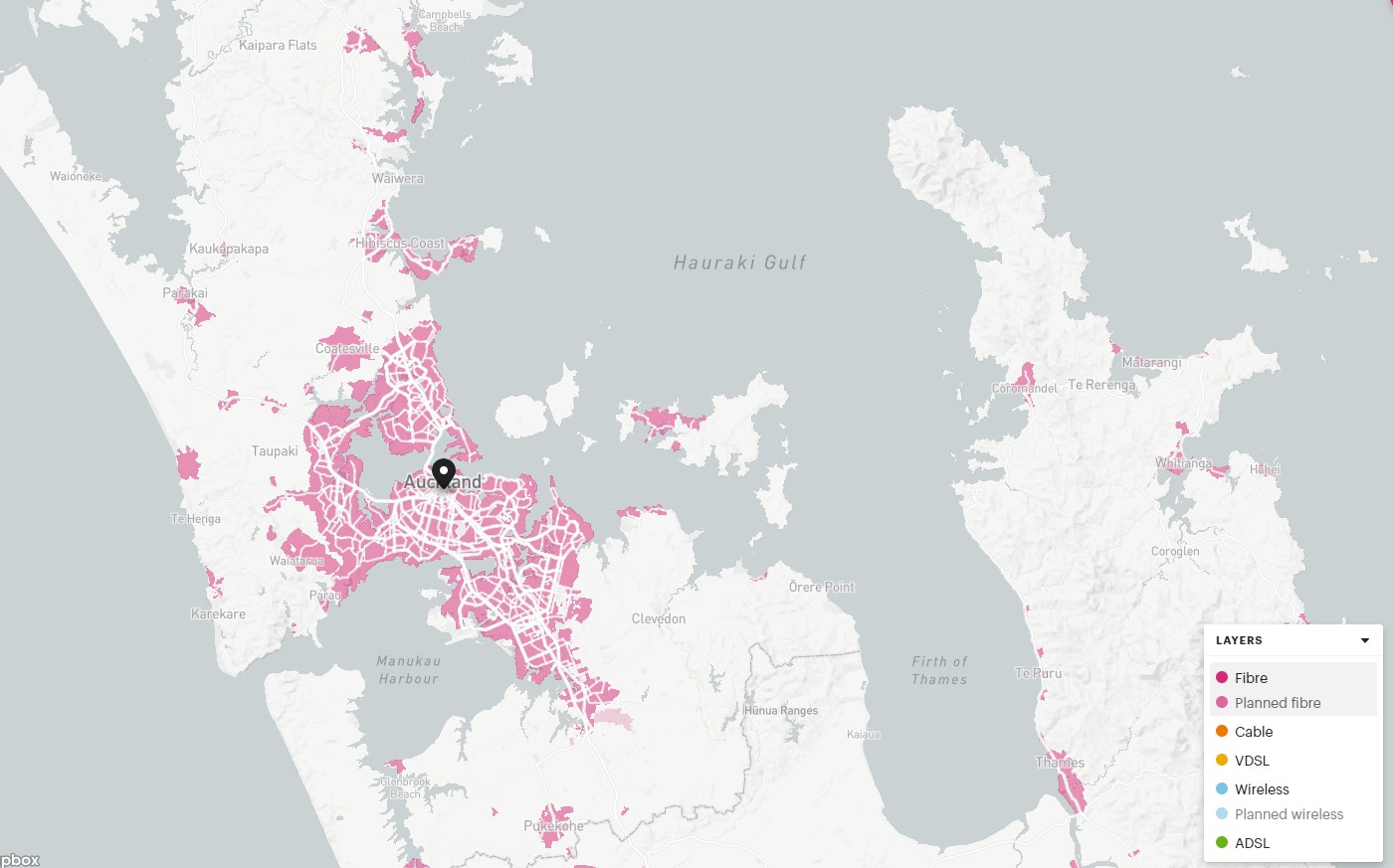 Fibre Map Auckland